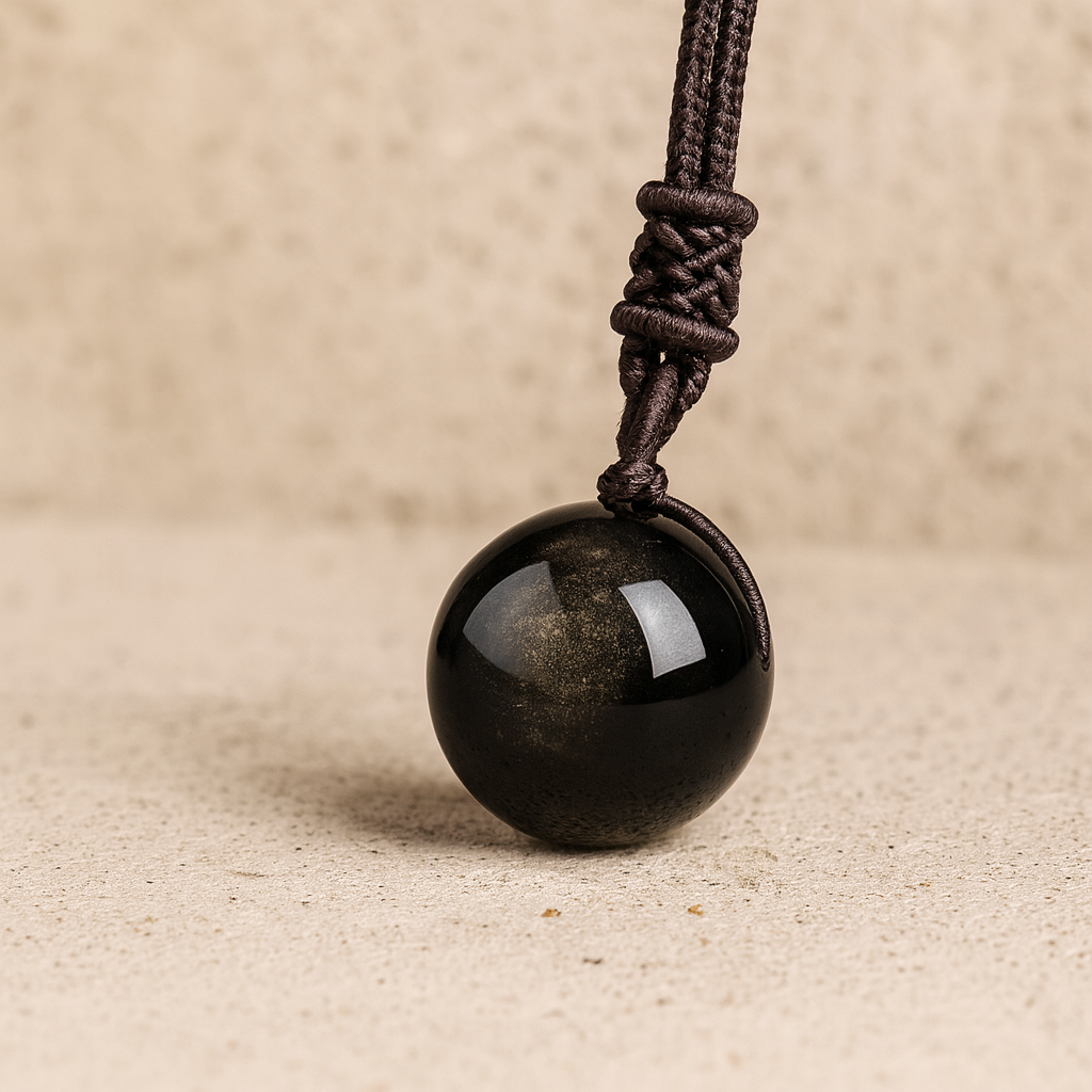 “Zenveil” Obsidian Pendant