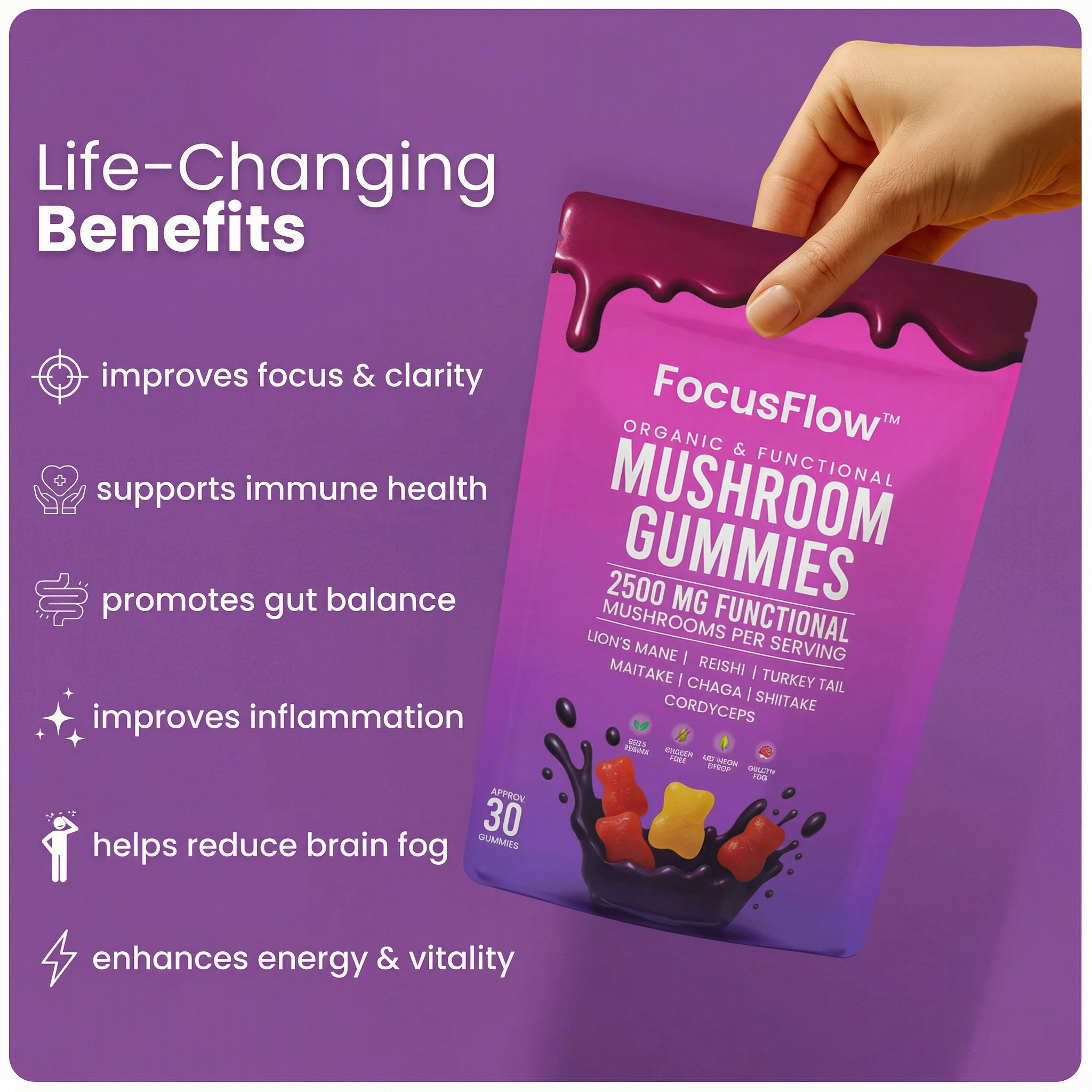 FocusFlow™ Mushroom Gummies