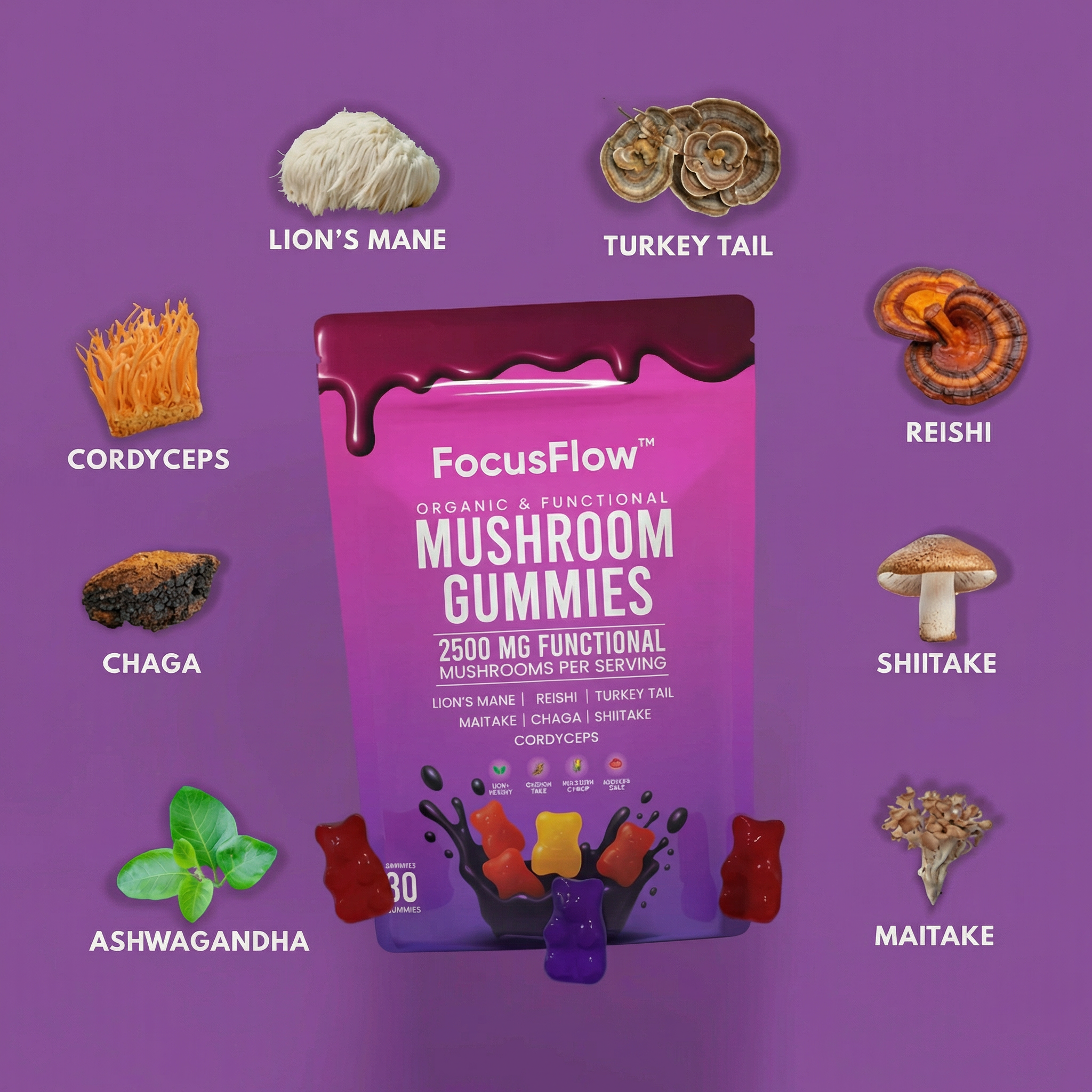 FocusFlow™ Mushroom Gummies